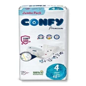 Confy Premium 4 Numara Bebek Bezi Maxi 7 - 14 KG 48 Adet thumbnail 2