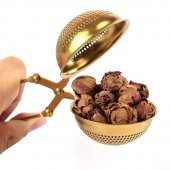 Küre Tasarımlı Gold Renkli Paslanmaz Çelik Çay Süzgeç - 3