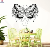 Oturma Odası, Yatak Odası Duvar Sticker Güzellik Kelebek Zambak Çiçekler Soyut Doğa Ev Iç Çıkartmalar - 1