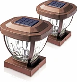 Home Zone Security Dış Mekan Solar Direk Başlığı Işıkları - Kahverengi - 1