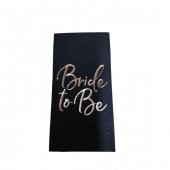 Rose Gold Yaldızlı Siyah Bride To Be Peçete 16 lı - 1