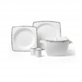 Korkmaz Bone Collection 60 Parça Kare Yemek Takımı A8424 - 1