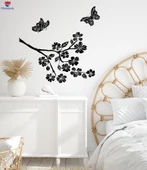Oturma Odası, Yatak Odası Duvar Sticker Güzel Kelebek Ağacı Dalı Çiçek Süs Çıkartmaları thumbnail 1