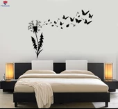 Oturma Odası, Yatak Odası Duvar Sticker Karahindiba Çiçek Çiçek Kelebekler Desenleri Çıkartmalar thumbnail 1