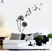 Oturma Odası, Yatak Odası Duvar Sticker Kuşlar Karahindiba Çiçek Bahçe Yatak Odası Çıkartmaları thumbnail 1