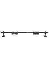 Siyah Raysız Ahşap Rustik Perde Askısı - 125 Cm - 1