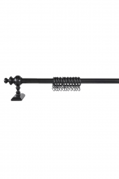 Siyah Raysız Ahşap Rustik Perde Askısı - 150 Cm - 3