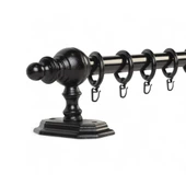 Siyah Raysız Ahşap Rustik Perde Askısı - 300 Cm thumbnail 1