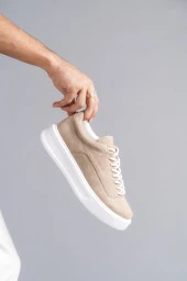 KB-005 Vizon Süet Bağcıklı  Günlük Erkek  Ayakkabı thumbnail 3