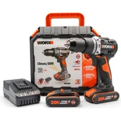 WORX WX352 20Volt/2.0Ah Li-ion Çift Akülü Kömürsüz Profesyonel Şarjlı Darbeli Matkap - 1