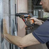 WORX WX390.1 20Volt 2.0Ah. Li-ion 1.2J Profesyonel SDS-Plus Pnömatik Çift Akülü Şarjlı Matkap + 8 Adet Uç + Mandren - 3