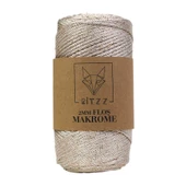 Floş Makrome İpi 2 MM Bej Gold Simli - 1