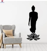 Oturma Odası, Yatak Odası Duvar Sticker Buda Meditasyon Yoga Lotus Çiçeği Budizm Çıkartmalar thumbnail 1