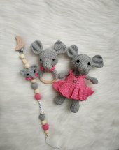 Fil Yeni Doğan Seti Amigurumi Organik Oyuncak - 1