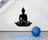 Oturma Odası, Yatak Odası Duvar Sticker Buda Çiçek Lotus Poz Yoga Stüdyosu Mantra Meditasyon Çıkartmalar thumbnail 1