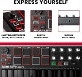 Akai Mpkmini 2 Müzik Prodüksiyonu Klavye Kontrol Cihazı Siyah - 3