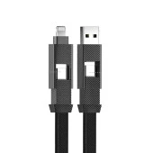 Cosmostech 4 In 1 Pd USB Şarj Data Kablosu 60W 3A Hızlı Şarj ve 480MB/S iPhone USB Type C ve Xiaomi Samsung Huawei Uyumlu - 1