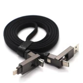 Cosmostech 4 In 1 Pd USB Şarj Data Kablosu 60W 3A Hızlı Şarj ve 480MB/S iPhone USB Type C ve Xiaomi Samsung Huawei Uyumlu - 2