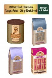 Mehmet Efendi Filtre Kahve Tanışma Paketi 250 gr x 3 Adet + 250 gr Türk Kahvesi - 1