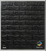 RENKLİ EVİM Renkli Evim Kendinden Yapışkanlı Duvar Paneli Siyah Tuğla 70x77cm - 5