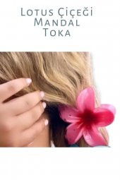 Fontenay Lotus Çiçeği Mandal Toka 9 CM Kırmızı - 1