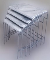 Zigon Sehpa 90220 Demet Metal Model Nikelaj Ayak Ahşp Mermer Dalga Desen El yapım - 8