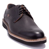 Dagoster DMA08-1329 Siyah Ortopedik Günlük Erkek Deri Ayakkabı thumbnail 1