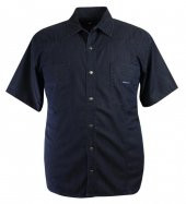 Büyük Beden Erkek Kot Gömlek Kısa Kollu Lacivert - 1