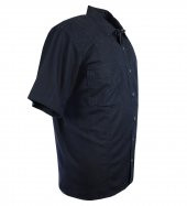 Büyük Beden Erkek Kot Gömlek Kısa Kollu Lacivert - 2