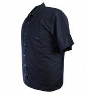 Büyük Beden Erkek Kot Gömlek Kısa Kollu Lacivert - 3