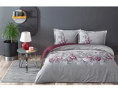 Özdilek Ranforce Çift Kişilik Nevresim Takımı-Borgonha Flor Gri - 2