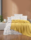 Amozonev Ecosse Fiore çift Kişilik Pike Takımı Catalin hardal - 1