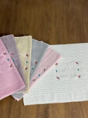 sarra nakışlı banyo ayak havlusu  karşık renkli  50*70 cm - 1