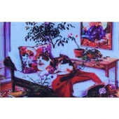 giz trendy kapı paspası 45*75 KOLTUKTA KEDİ - 1