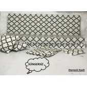 Mandaş Süngersiz Salıncak Minder Kılıfı Seti (Duck)-2 KİŞİLİK-Damask Siyah - 1