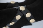 Kadın Siyah Gold Tokalı İthal Süet BotKadın süet gold tokalı ithal bot - 6