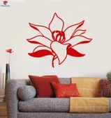 Oturma Odası, Yatak Odası Duvar Sticker Güzel Asya Lotus Çiçeği Tomurcuk Bahçe Tarzı Çıkartmalar Benzersiz Hediyelik - 1