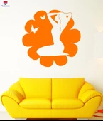 Oturma Odası, Yatak Odası Duvar Sticker Güzel Çiçek Tomurcuk Kelebek Kız Yoga Spa Merkezi Çıkartmalar Benzersiz Hediyelik thumbnail 1