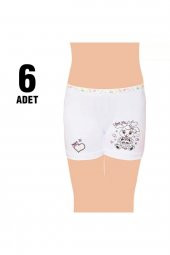 0181 Elestan Baskılı Kız Çocuk Boxer Şort 6lı - 1
