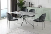 Çapraz High Gloss Yemek Masası 90*160 cm - 4