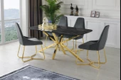 Çapraz High Gloss Yemek Masası 90*160 cm - 1