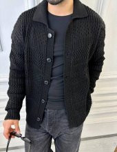Hırka Oversize Özel Örgülü Triko Desenli Salaş Örgü Hırka - 1