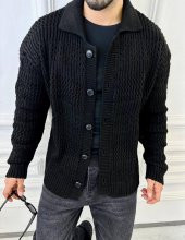 Hırka Oversize Özel Örgülü Triko Desenli Salaş Örgü Hırka - 5