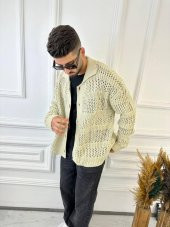 Hırka Oversize Özel Örgülü Triko Desenli Salaş Örgü Hırka - 10