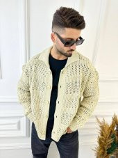 Hırka Oversize Özel Örgülü Triko Desenli Salaş Örgü Hırka - 12