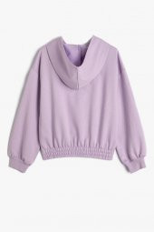 Koton Kız Çocuk Kapşonlu Sweatshirt Ayıcık Baskılı Beli ve Manşetleri Lastikli Uzun Kollu - 2