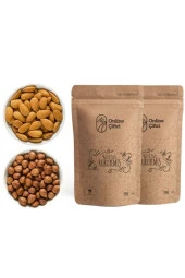 OnlineÇiftçi Çiğ Girsun Fındık 1KG + Çiğ Yerli Badem 1KG - 1