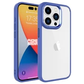 iPhone 15 Pro Kılıf Renkli Silikon Kenarlı Krom Kapak Kılıf thumbnail 3