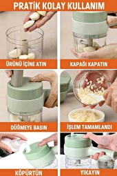 Sebze Kesici Hazneli Dilimleyici Et Doğrayıcı Rende Kablosuz Şarjlı Elektrikli Rende Rondo - 3