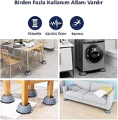 Gürültü Engelleyici Ve Kaymaz Titreşim Önleyici Kauçuk Ayak Petleri Çamaşır Makinesi Stoper 4'lü Set - 5